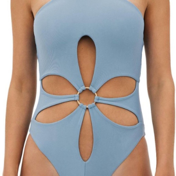 Cult Gaia Women's Aster Cutout Tie Neck One-Piece Swimsuit Size XS - Picture 2 of 5